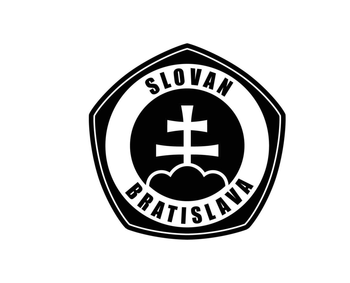 Slovan Bratislava Club Logo Symbol Black Slovakia League Football Abstract Design Vector Illustration