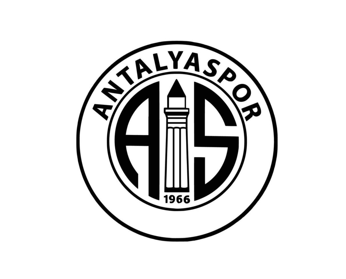 antalyaspor club logo símbolo negro Turquía liga fútbol americano resumen diseño vector ilustración