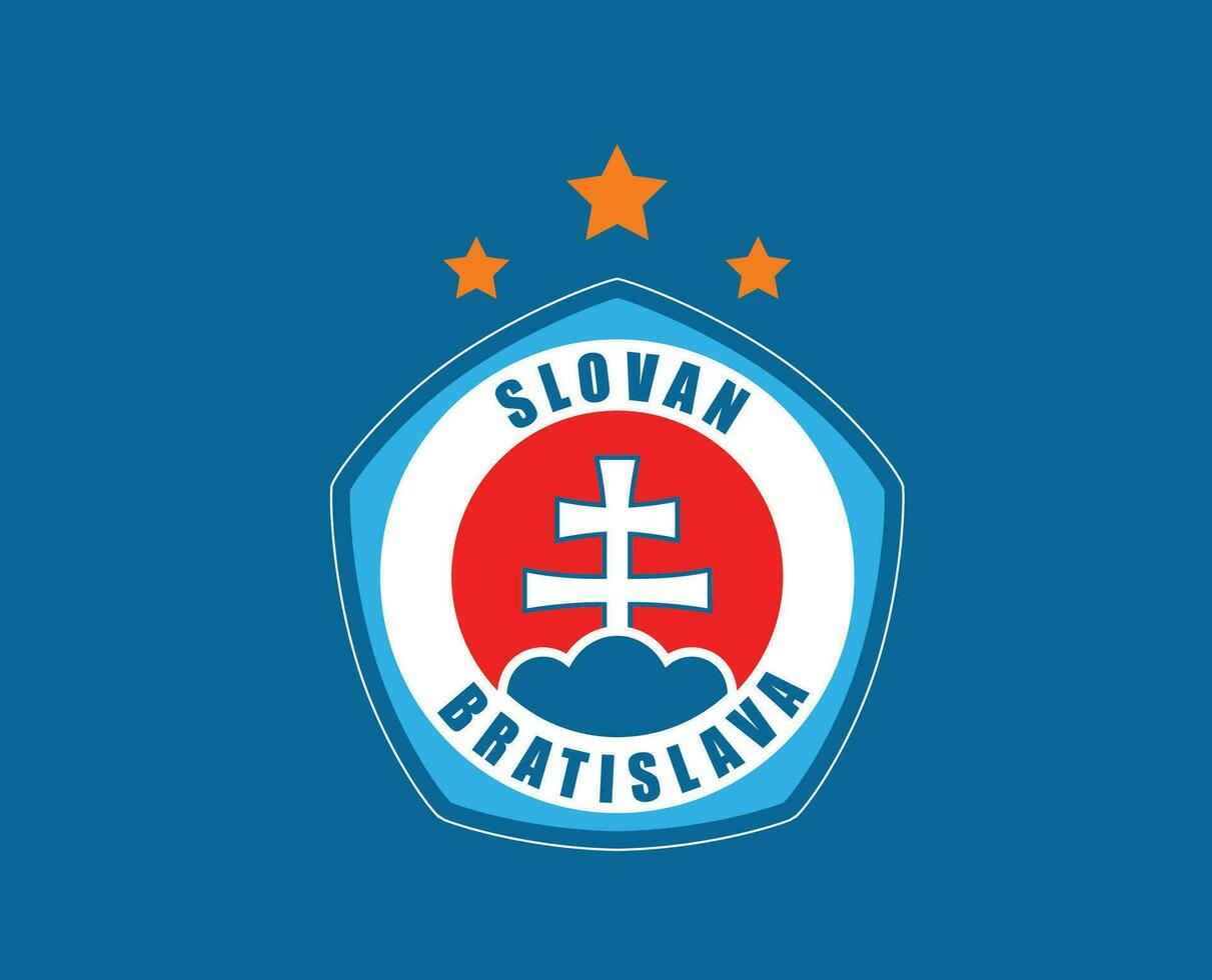 Slovan Bratislava Club Logo Symbol Slovakia League Football Abstract Design Vector Illustration With Blue Background