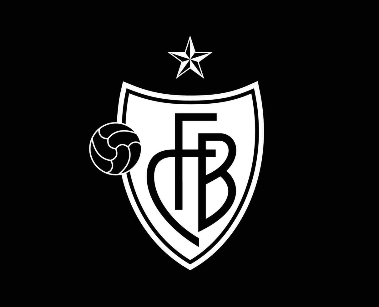 Basel Club Symbol Logo White Switzerland League Football Abstract Design Vector Illustration With Black Background