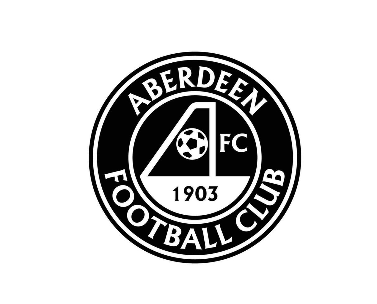 Aberdeen FC Club Logo Symbol Black Scotland League Football Abstract Design Vector Illustration