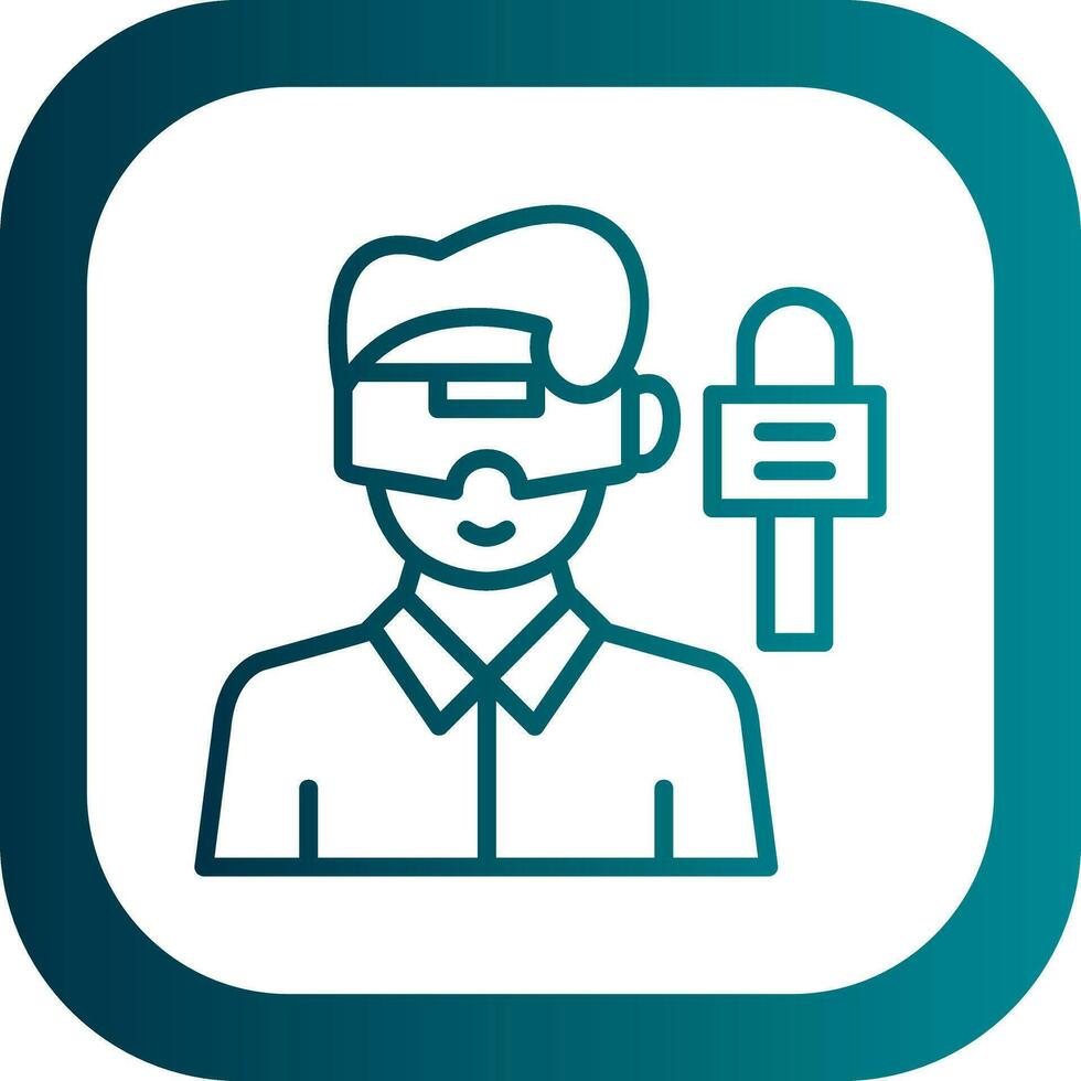 Virtual Reality Journalism Vector Icon Design