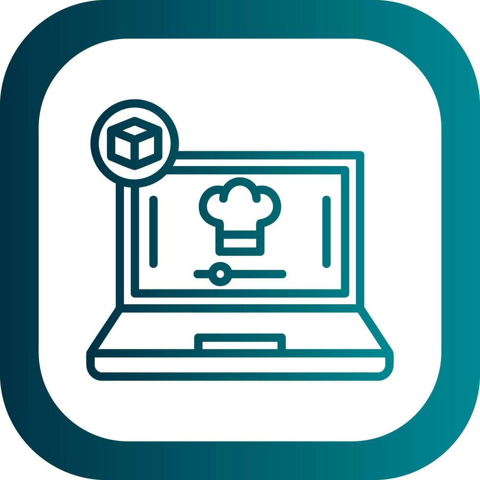 Virtual Cooking Lessons Vector Icon Design