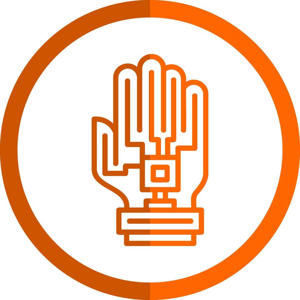 Haptic Feedback Glove Vector Icon Design