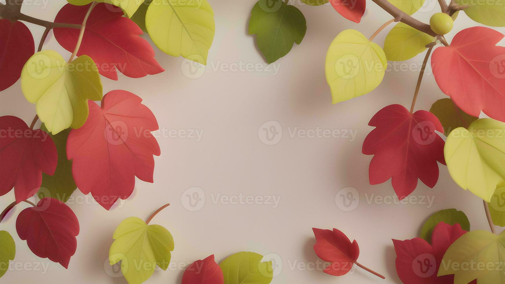 autumn leaves with copy space ai generated photo