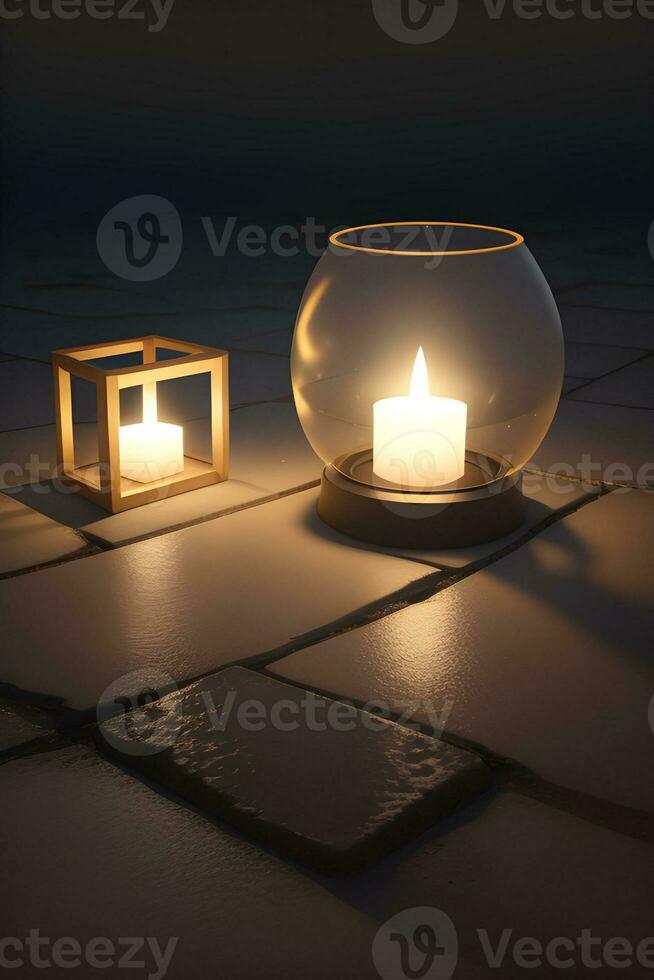 3D rendering of lantern ai generated photo