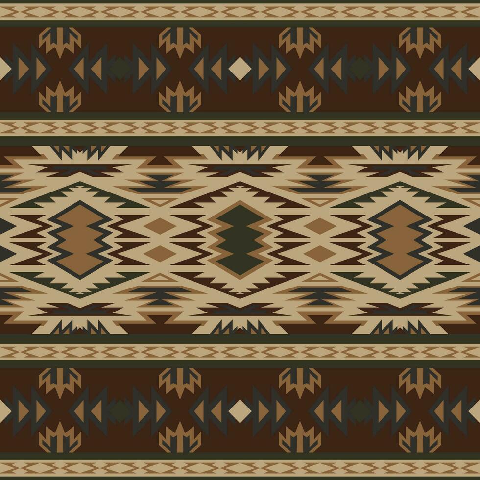 Aztec, Navajo geometric seamless pattern. Native American Southwest print. Ethnic design wallpaper, fabric, cover, textile, rug, blanket. vector