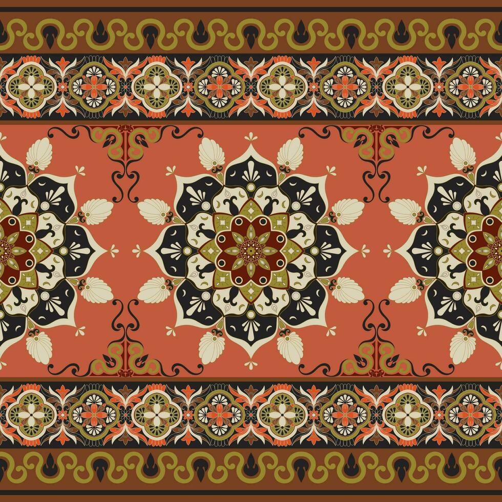 navajo pattern.Persian rug.Aztec tribal.seamless geometric pattern. Indigenous ethnic carpet. Ethnicity. Red carpet, the story of the fire war. vector