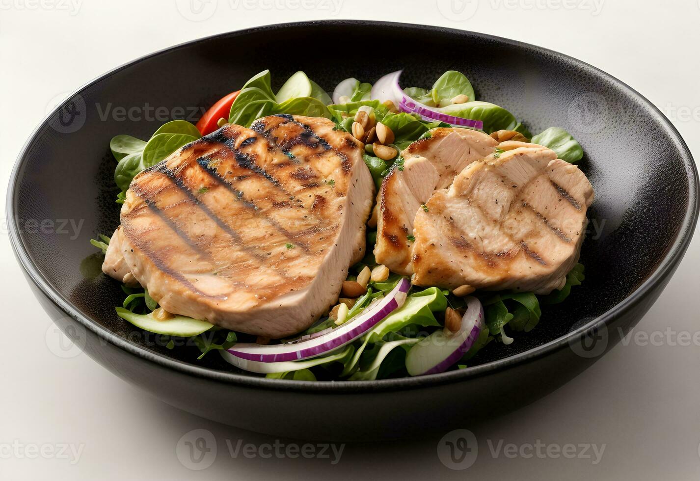 grilled chicken with fresh salad ai generated photo