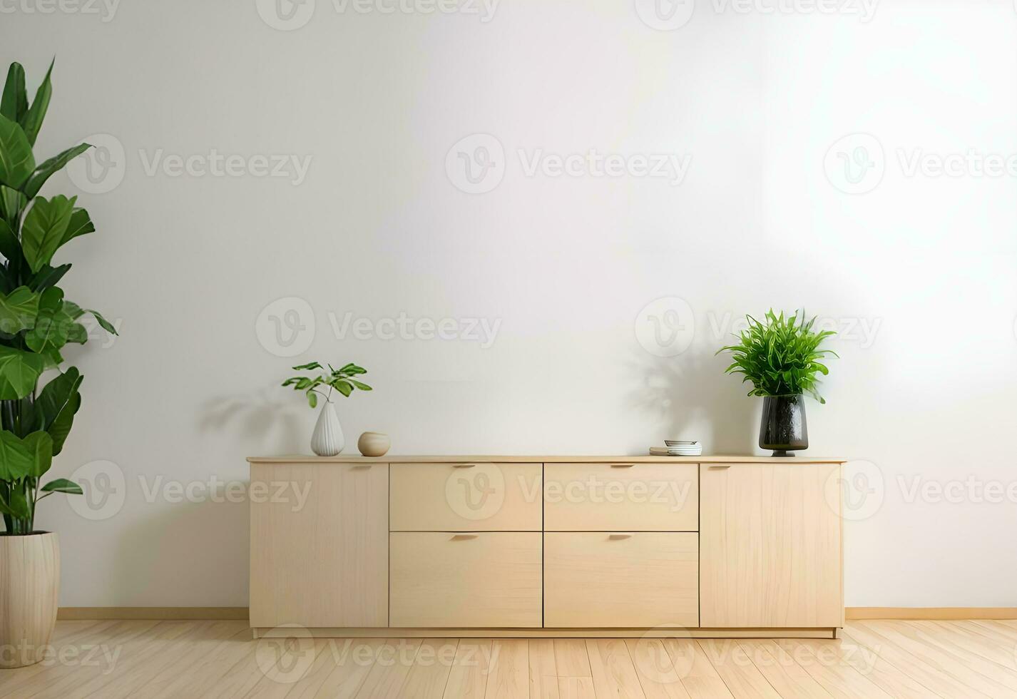 interior mueble decoración con crema Copiar espacio antecedentes ai generado foto