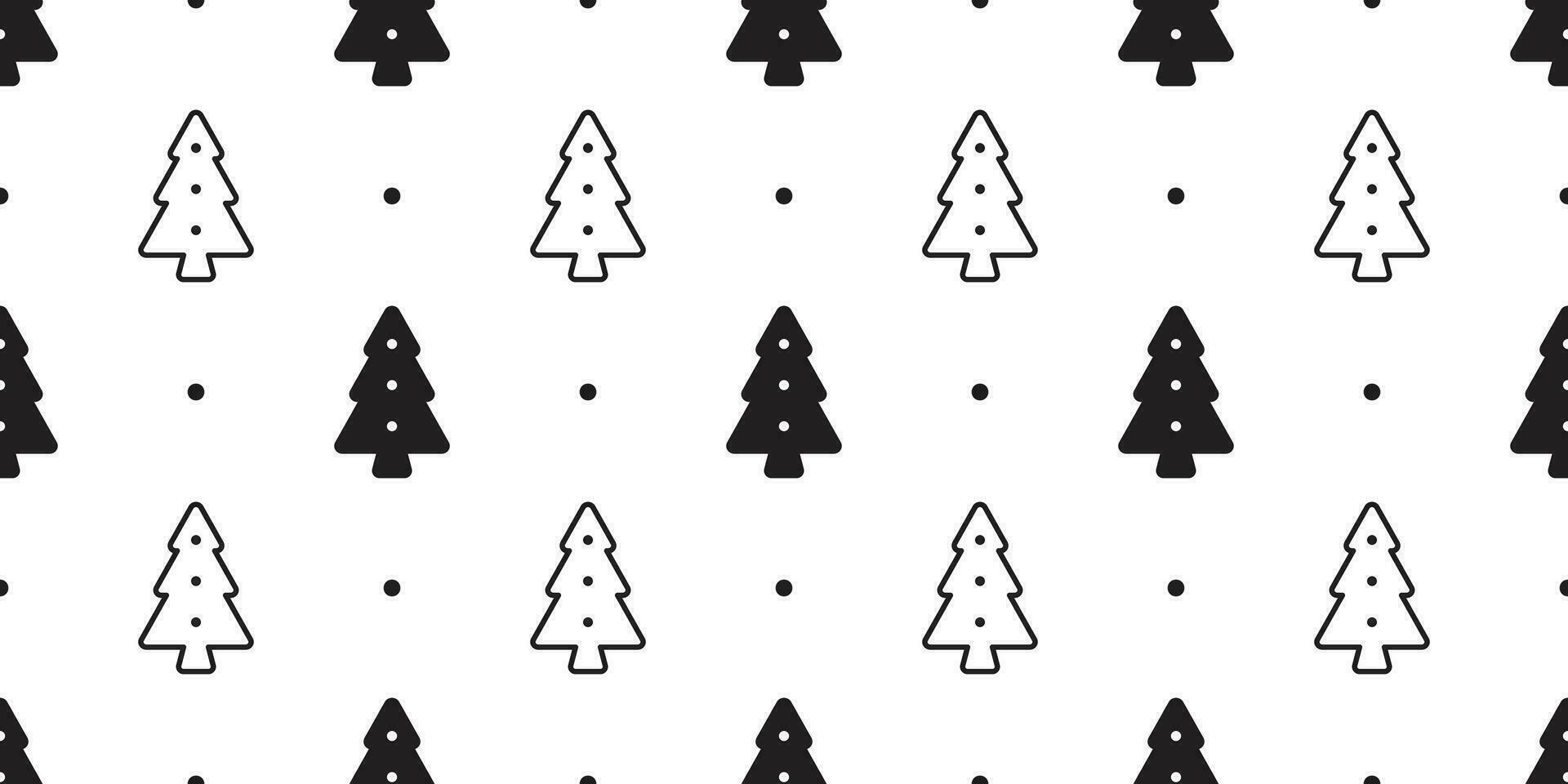christmas tree seamless pattern vector Santa Claus wood forest biscuit cracker polka dot scarf isolated cartoon repeat wallpaper tile background illustration design