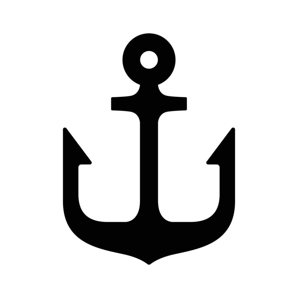 Anchor vector icon boat logo symbol pirate helm Nautical maritime illustration graphic simple design