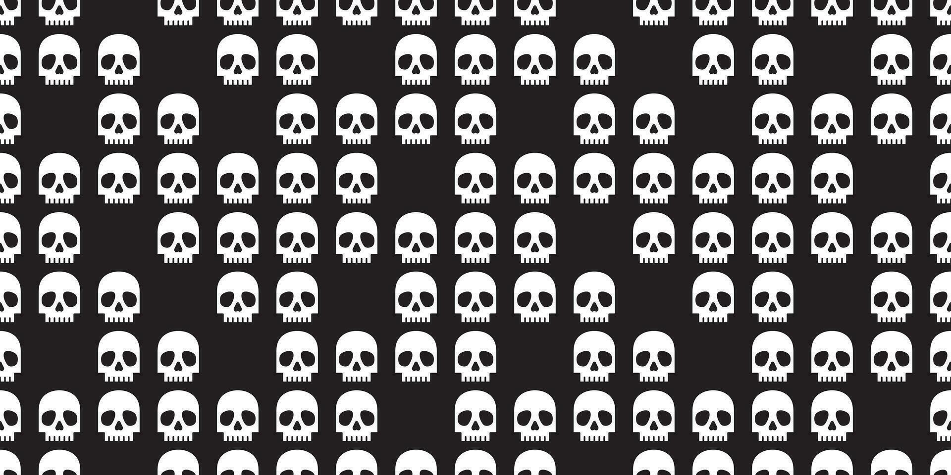 skull Halloween seamless pattern vector crossbones pirate symbol bone ghost scarf isolated tile background repeat wallpaper cartoon doodle illustration black design