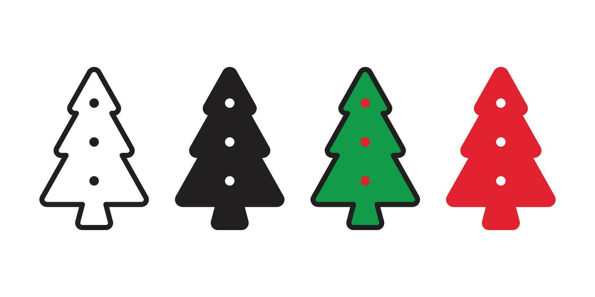 Navidad árbol vector icono Papa Noel claus planta madera bosque galleta galleta personaje dibujos animados símbolo ilustración garabatear diseño