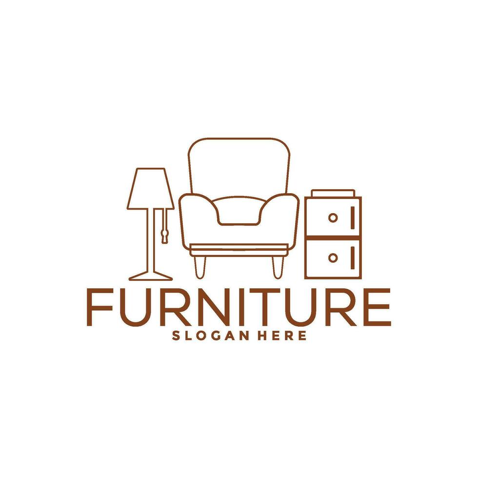 mueble logo diseño con creativo concepto, interior logo vector modelo