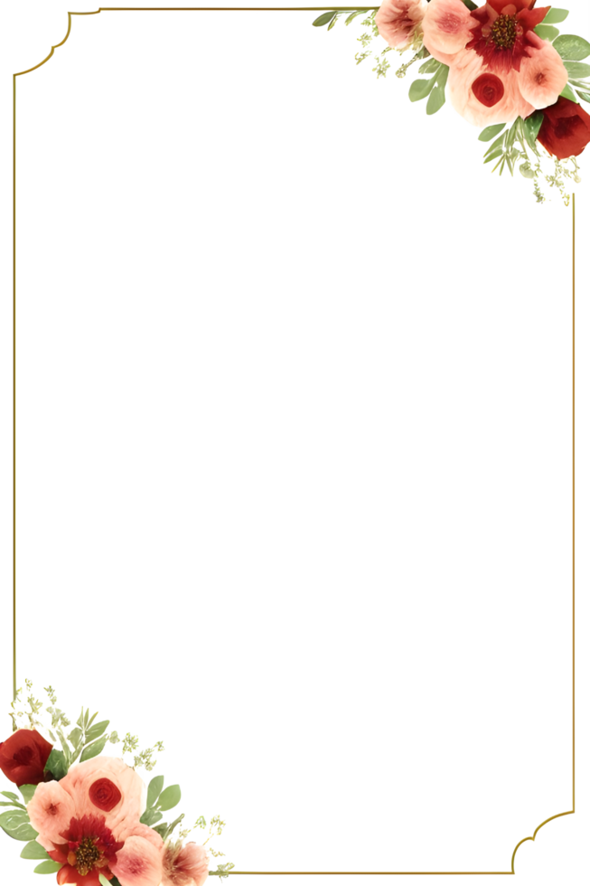 Invitation Flower Frame Border PNG Image Transparent Background Ai Generative