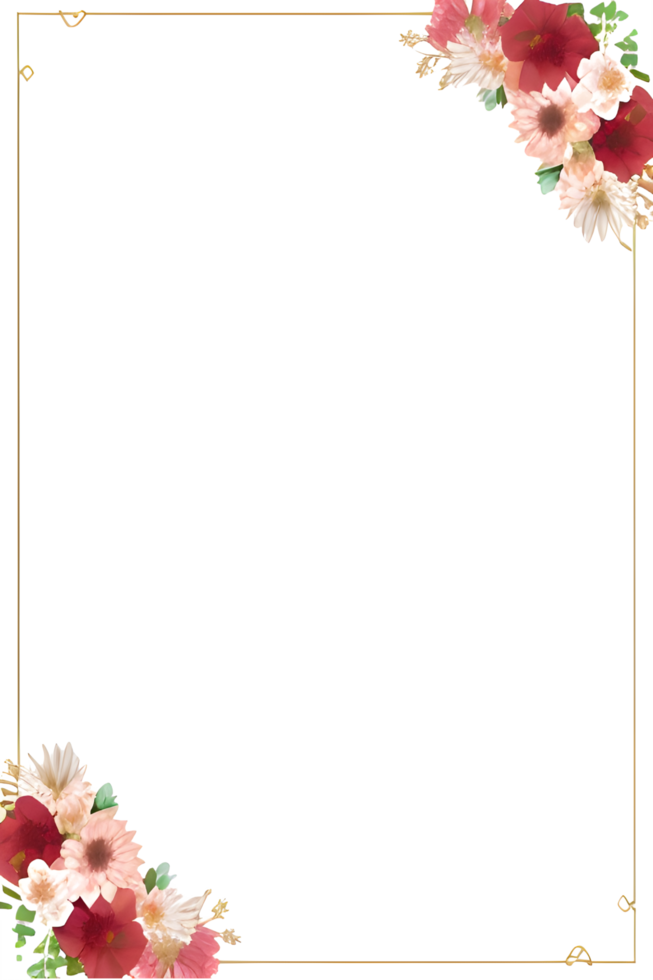 Invitation Flower Frame Border PNG Image Transparent Background Ai Generative