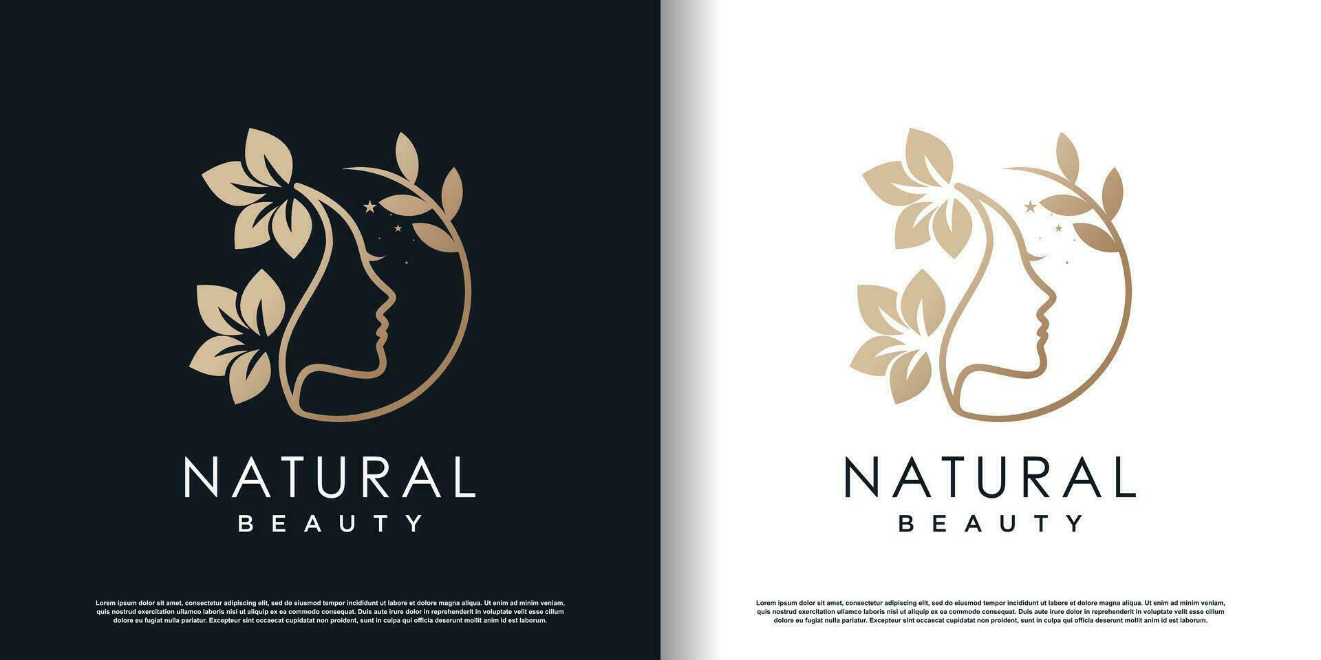 logotipo de mujer de belleza con vector premium de concepto único creativo