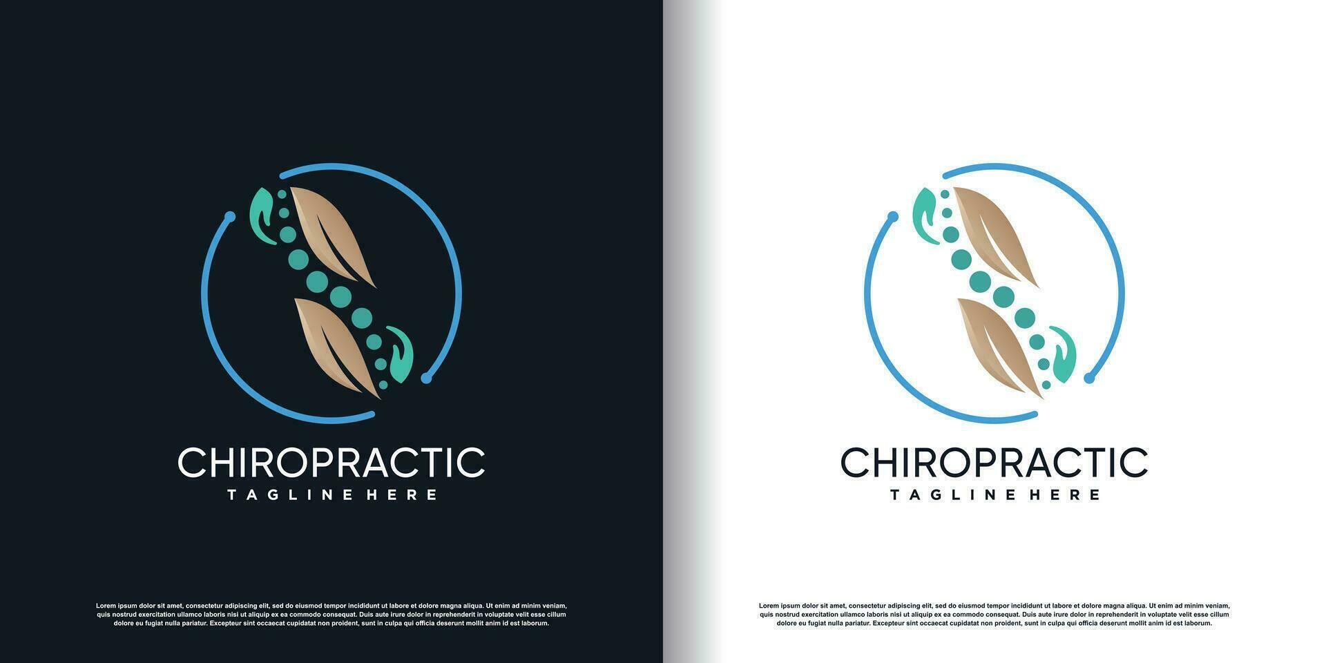 Massage logo design for back bone therapy with creative element Premium Vector