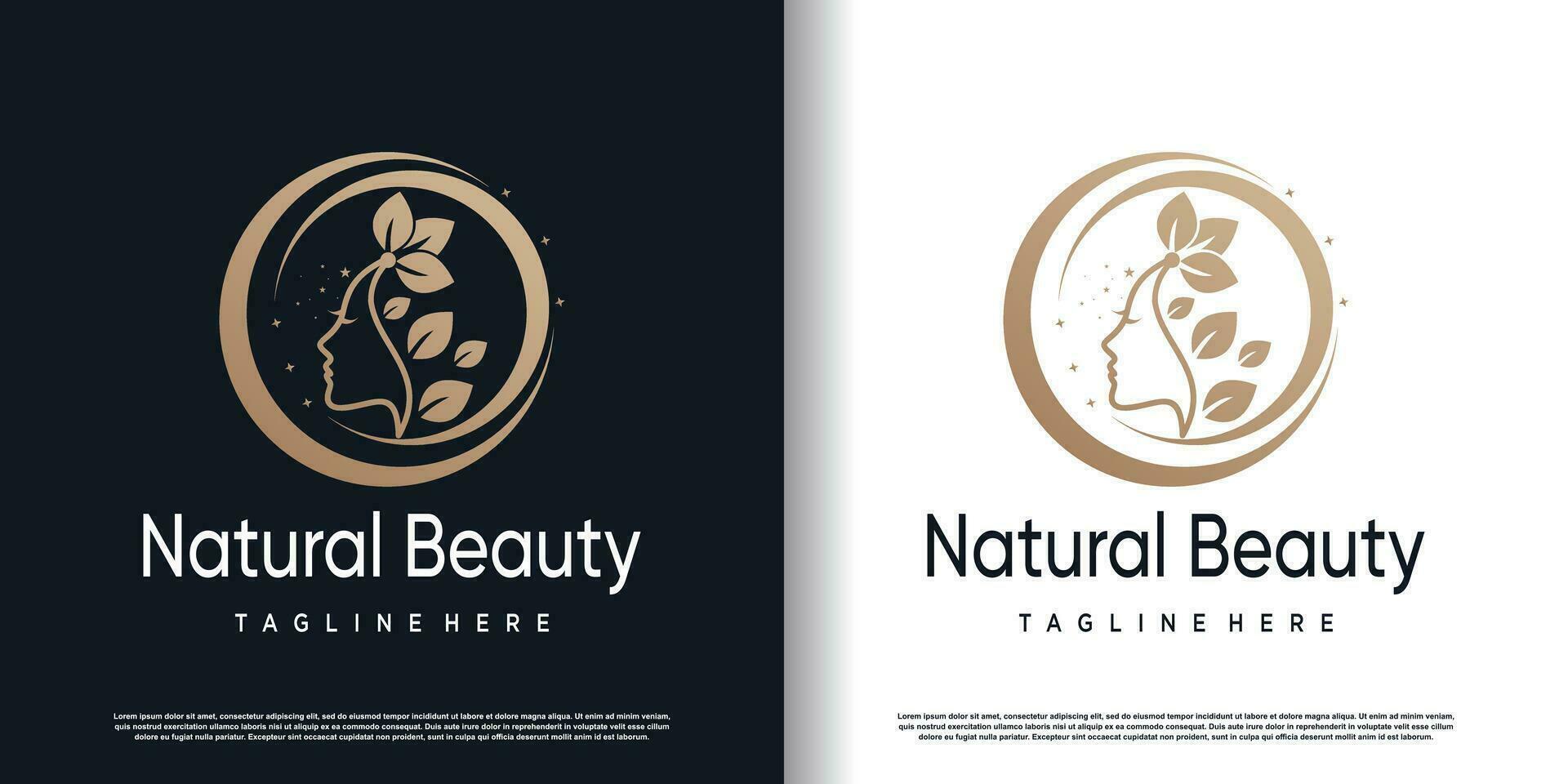 beauty women logo with creative unique concept premium vector