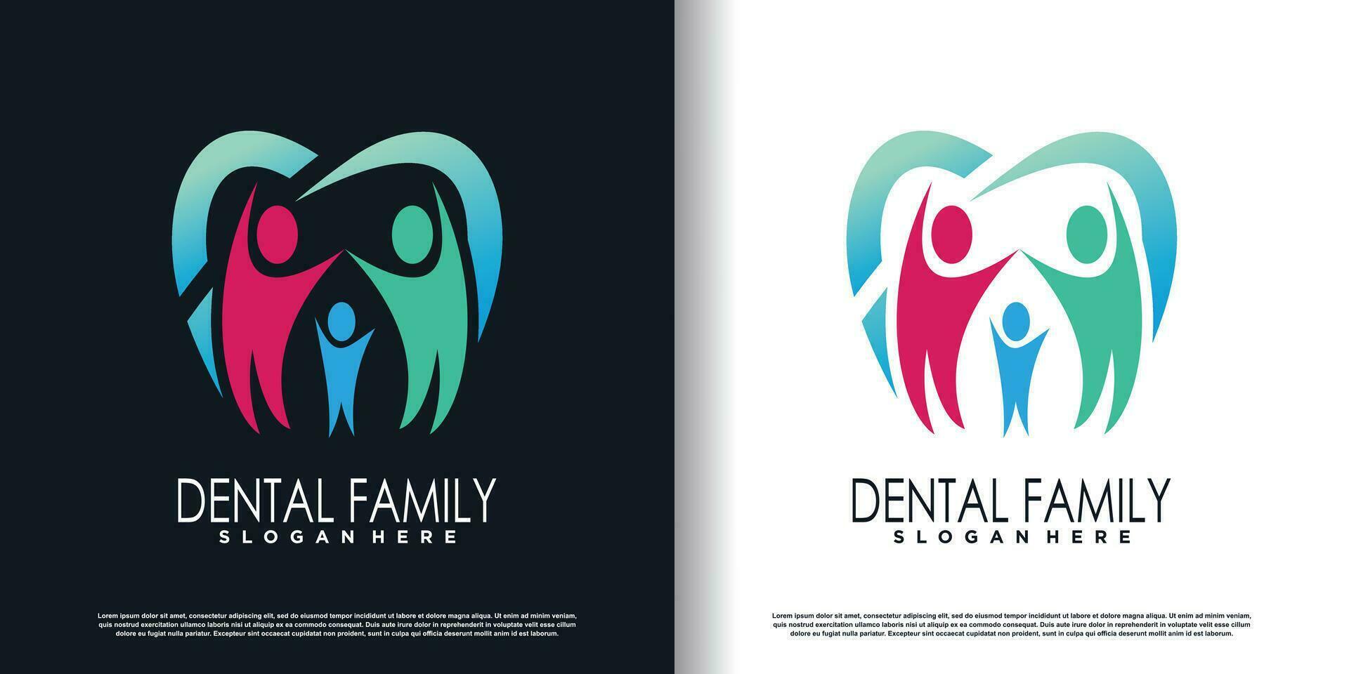 Dental logo design for business Premium Vector