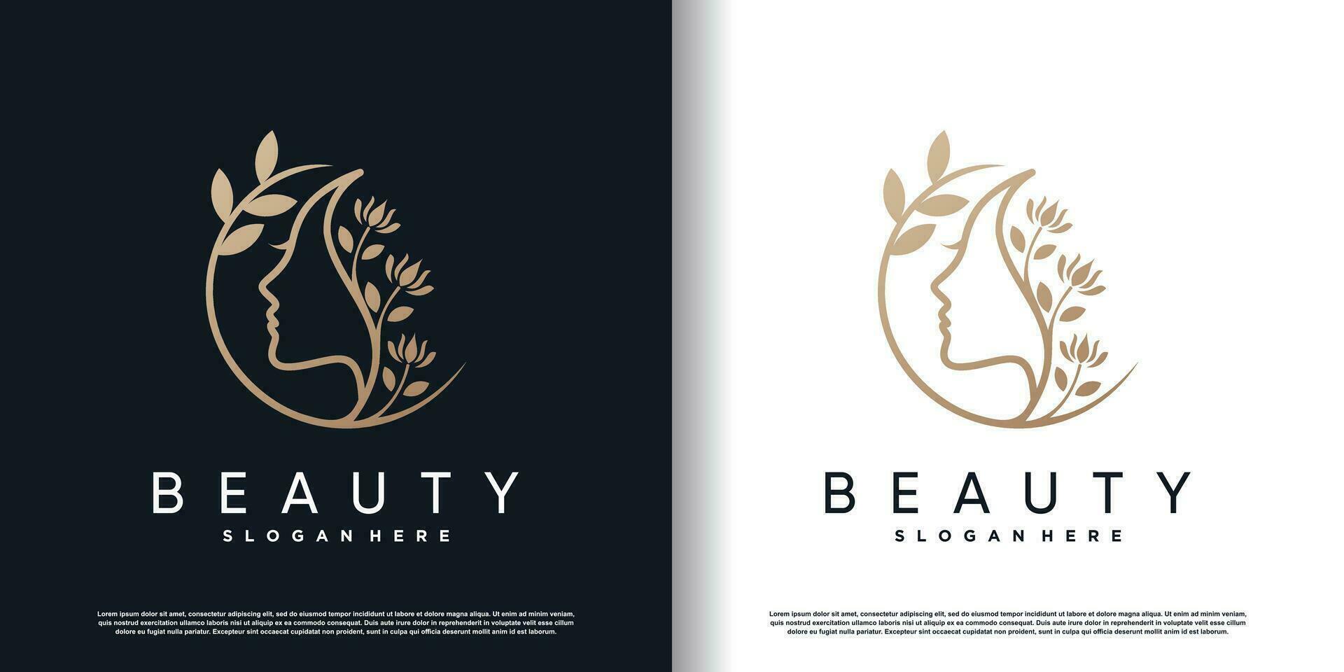 beauty women logo with creative unique concept premium vector