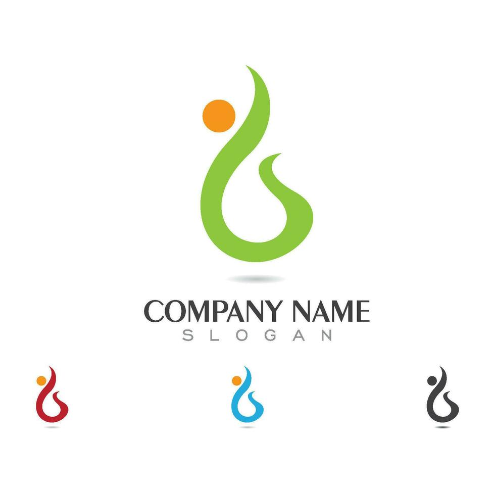 Human character logo sign vector