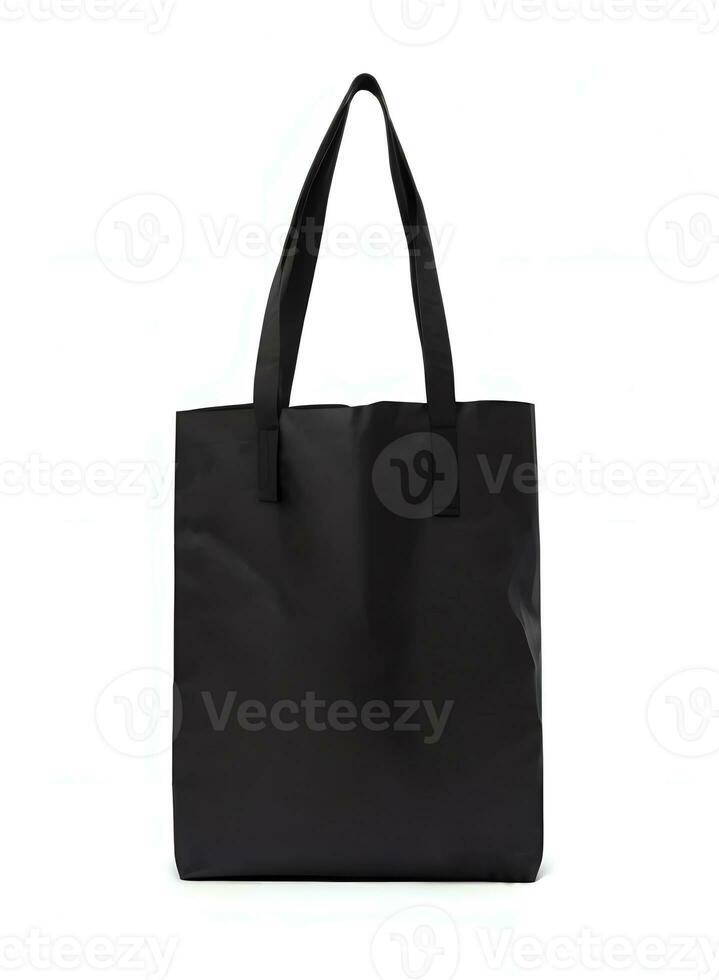 isolated black shopping bag in white background ai generated photo