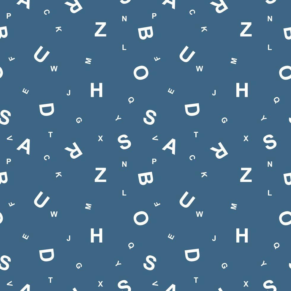 Alphabet with letters seamless pattern hand drawn vector illustration.  Repeating children's background for packing, textile,paper,  print, template, card. Education and school, design element