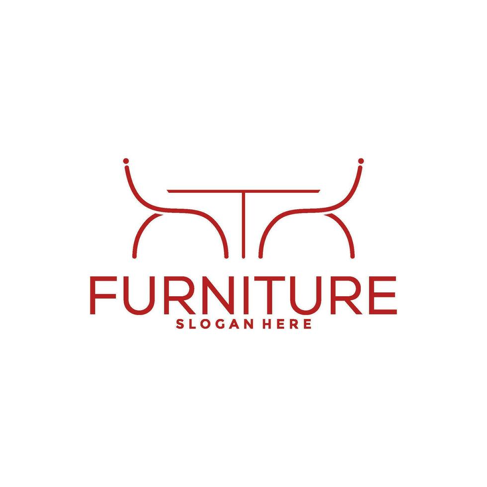 Modern Furniture logo design with creative concept, Interior logo vector template