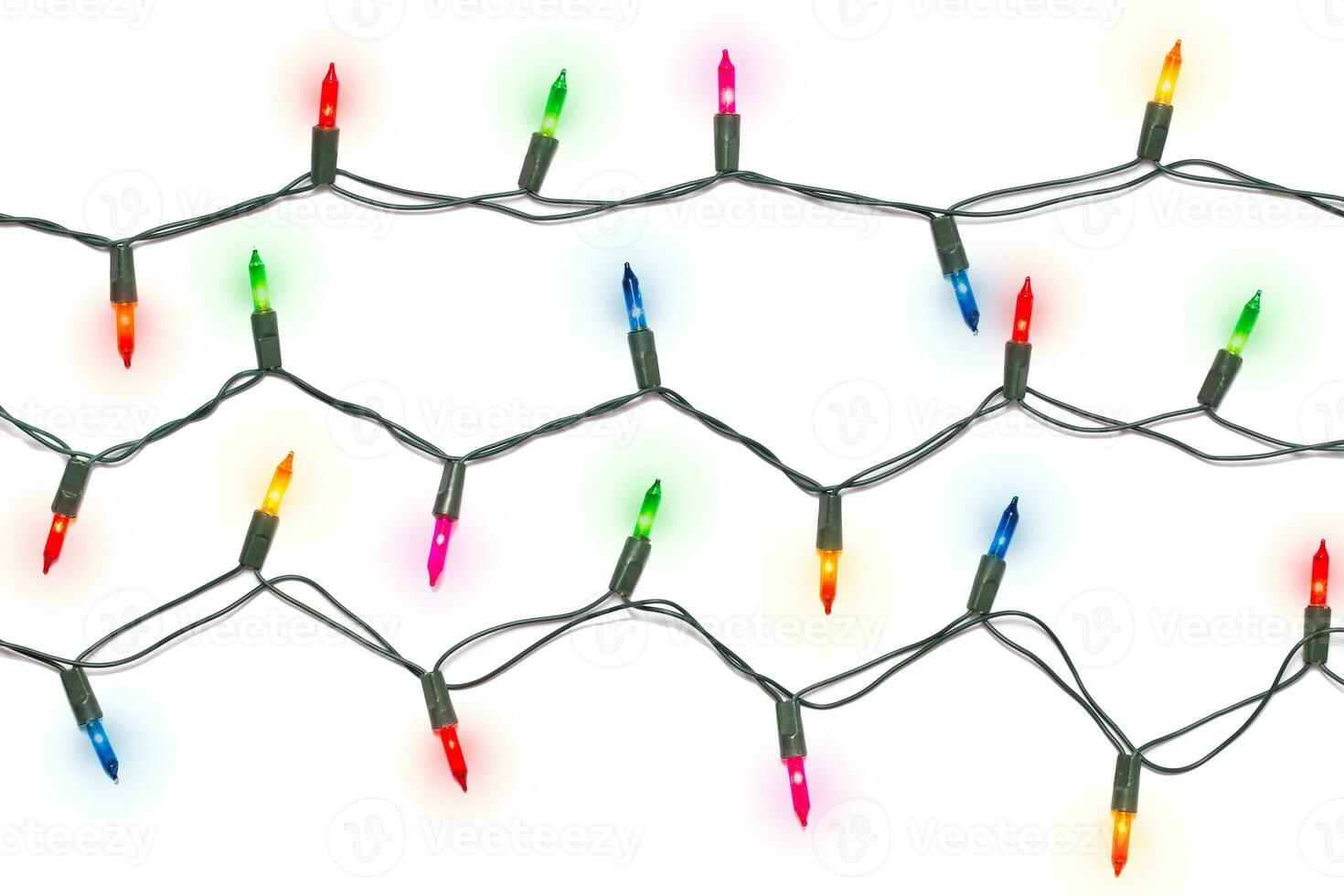 Christmas lights isolated on white photo