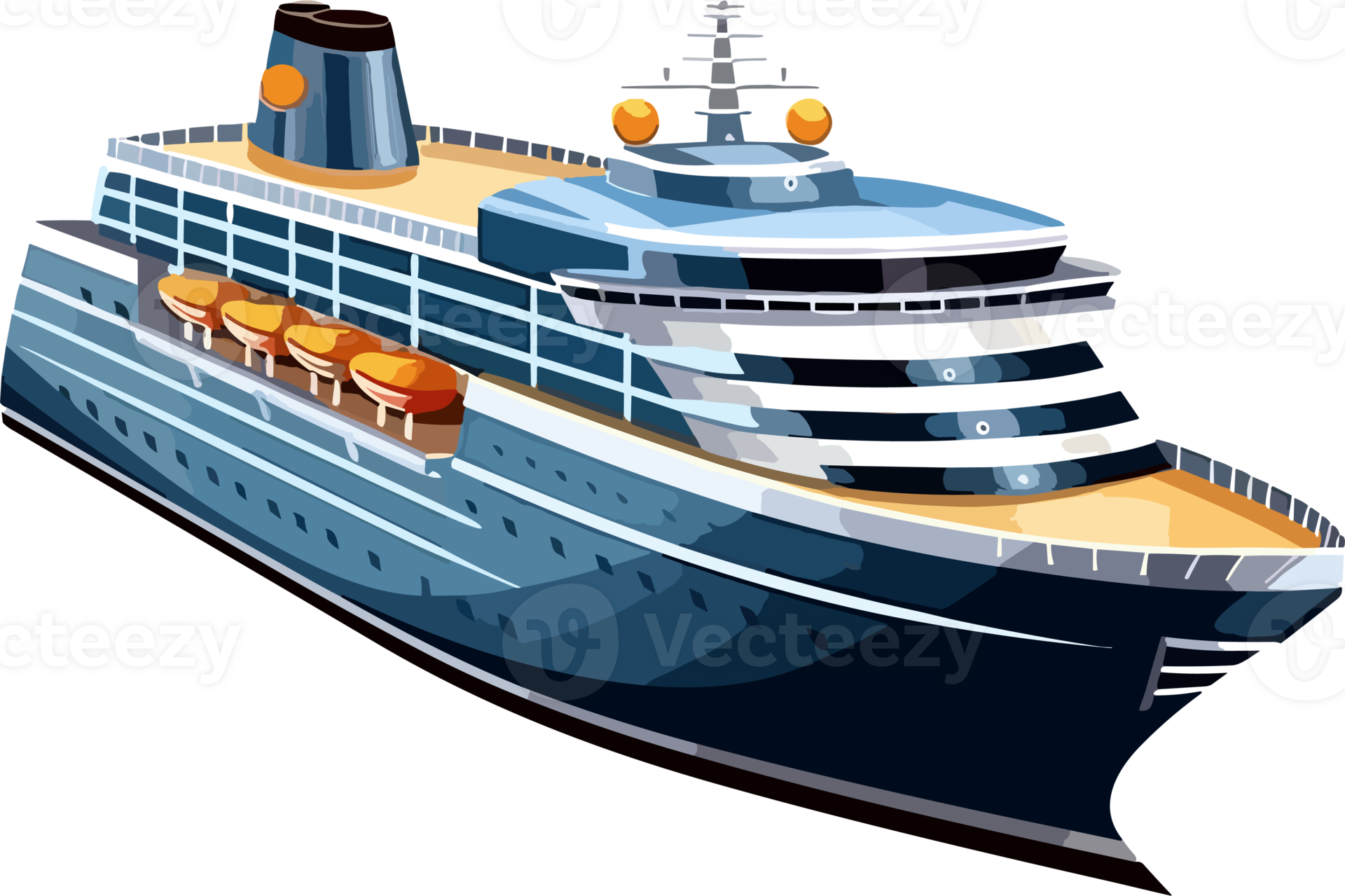 Luxury liner ship illustration AI Generative 31425141 PNG