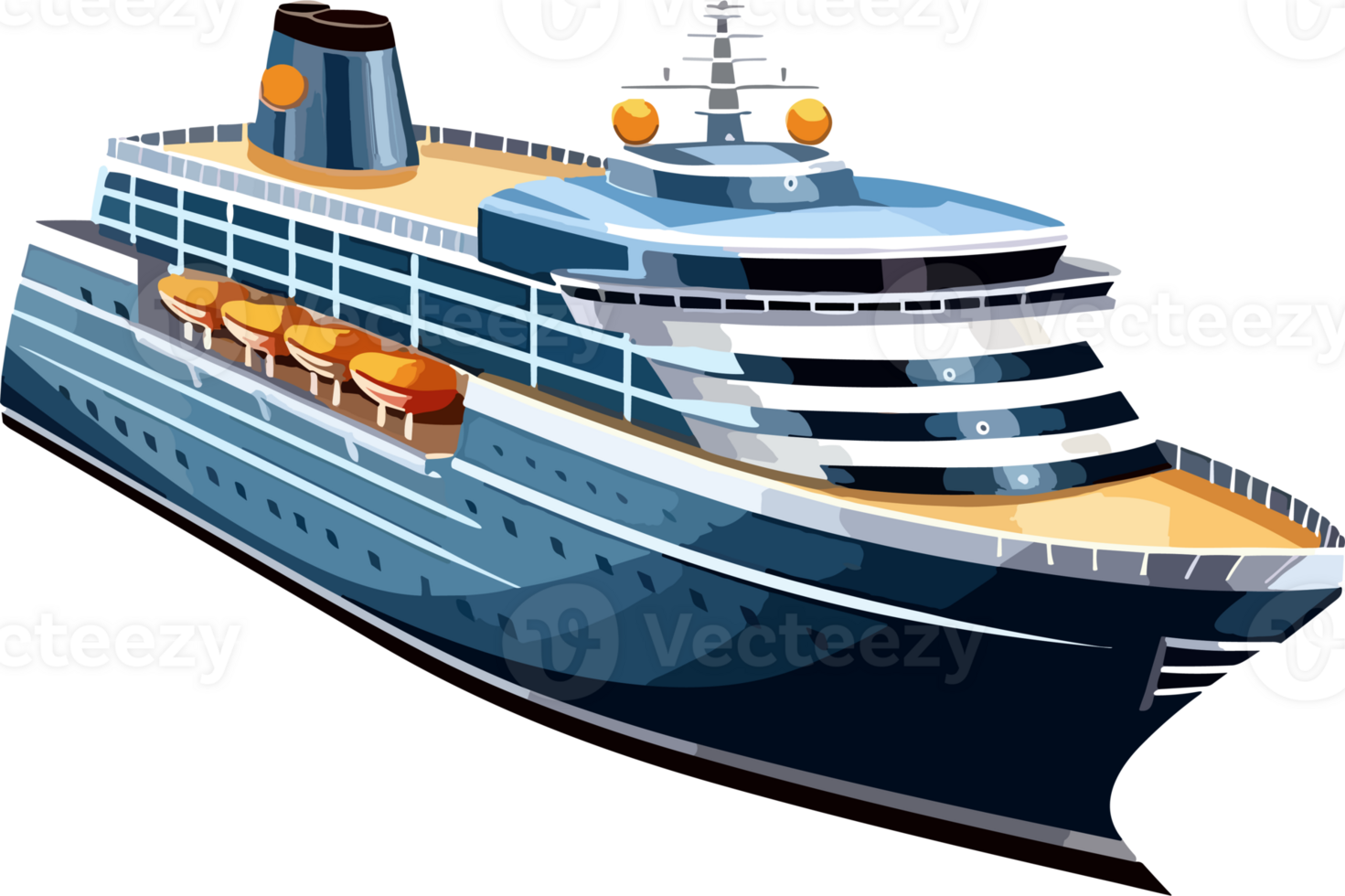 Luxury liner ship illustration AI Generative png