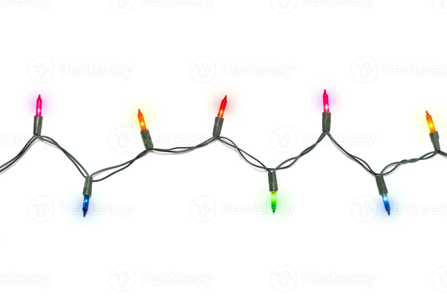Christmas lights isolated on white photo