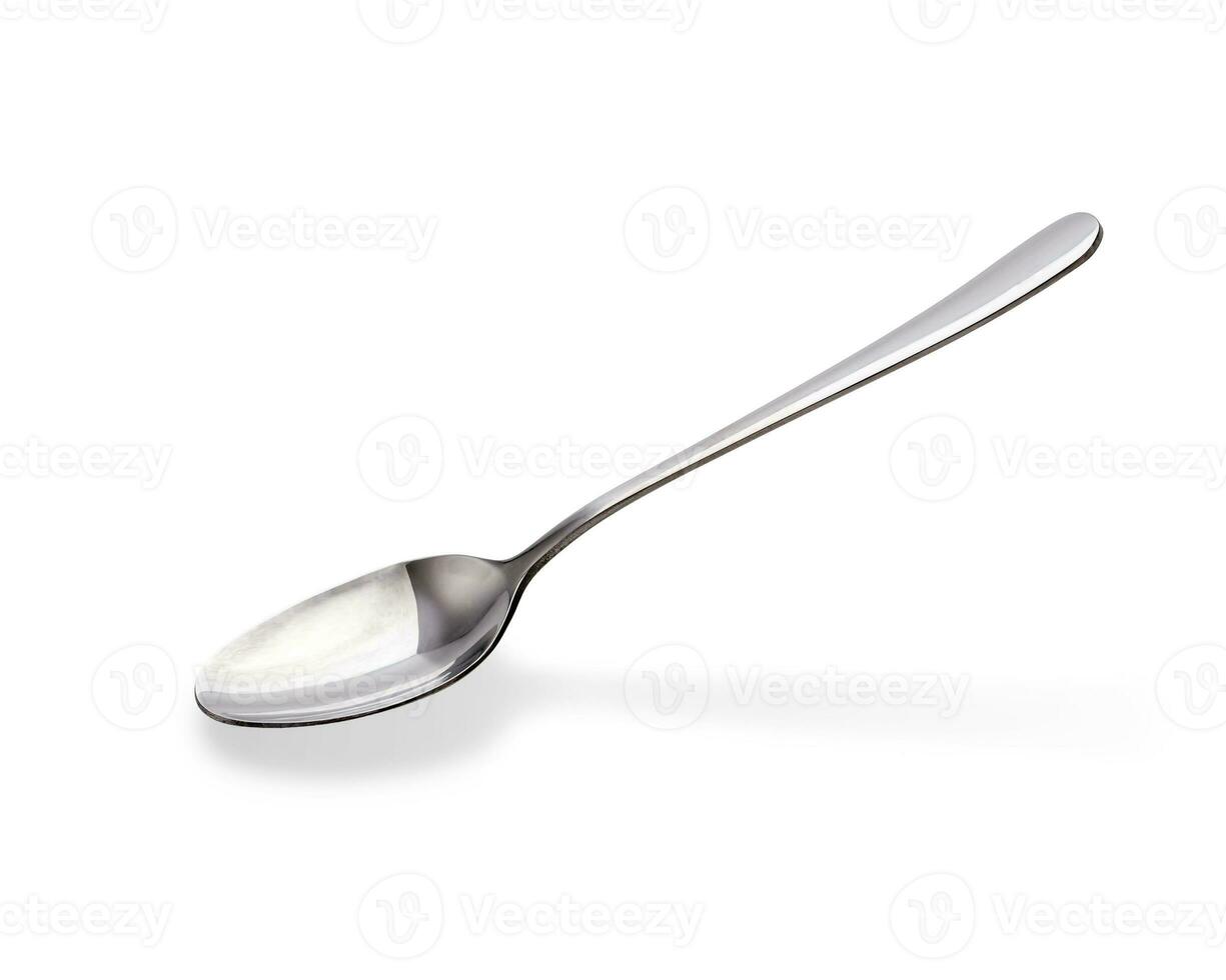 chrome spoon on isolated white background, This has clipping path. photo