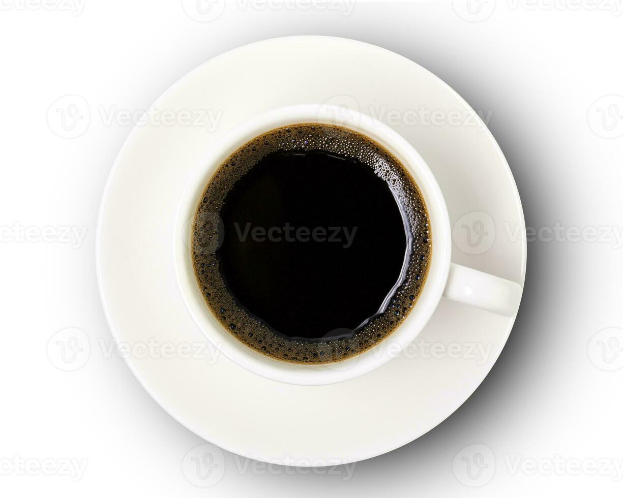 coffee cup top view  isolated on white background. with clipping path. photo