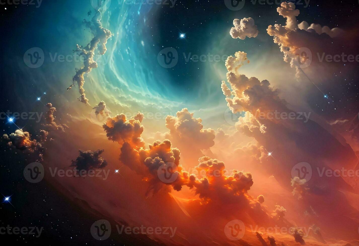 3D rendering cosmic dust and stars constellations ai generated photo