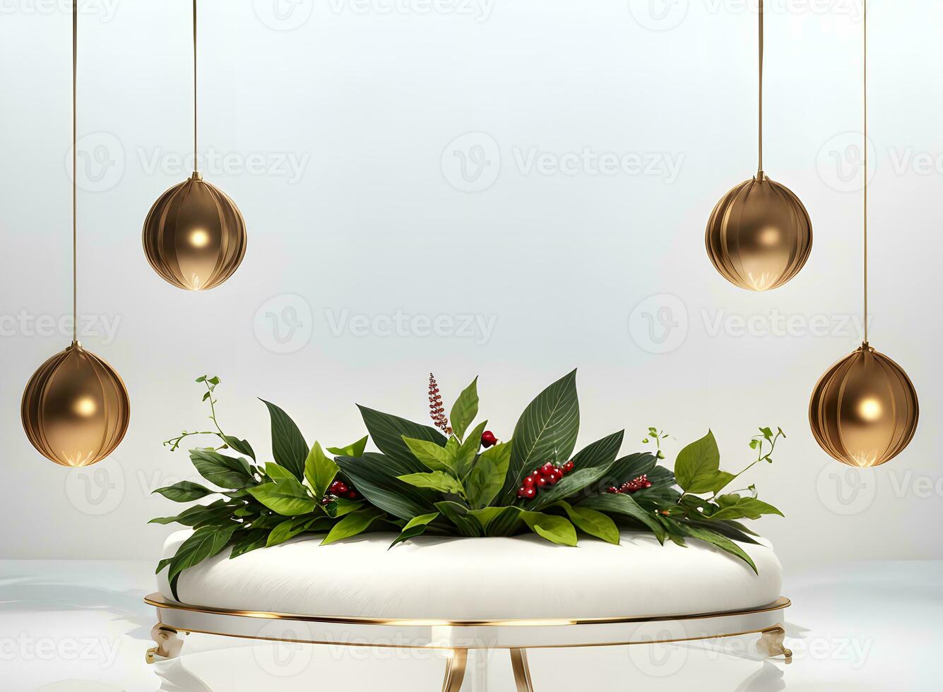 christmas ornament with simple white background ai generated photo