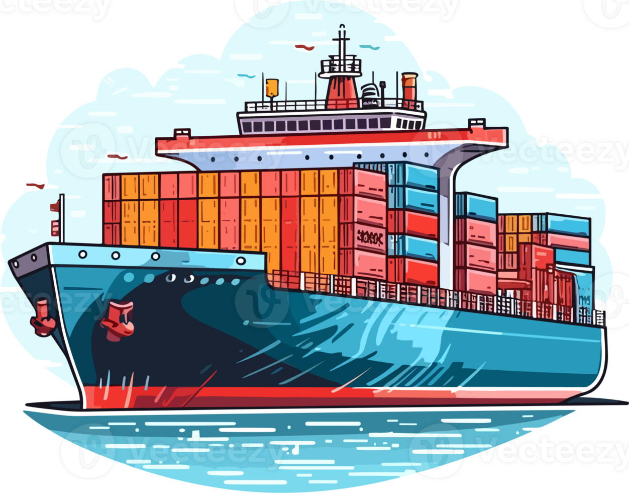 container ship AI Generative png