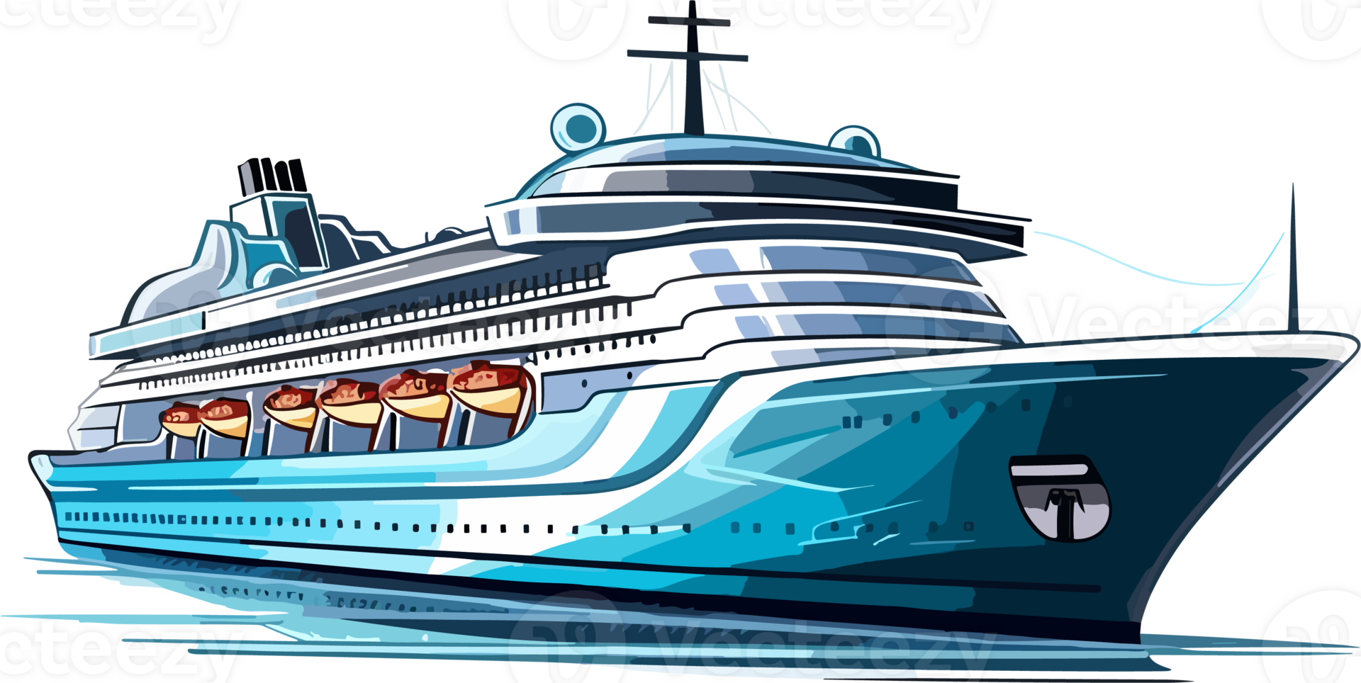 Luxury liner ship illustration AI Generative png