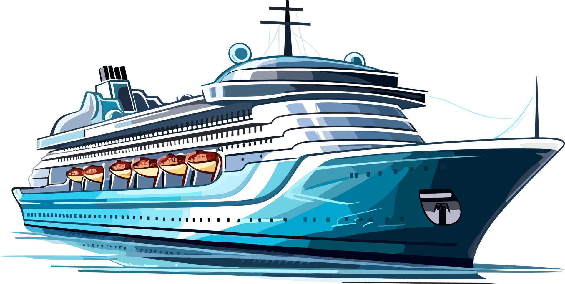Luxury liner ship illustration AI Generative 31425264 PNG