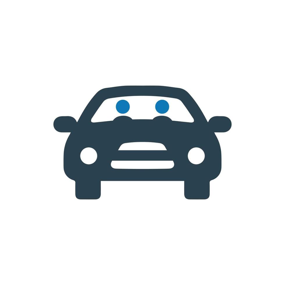 Two people riding in a car icon vector