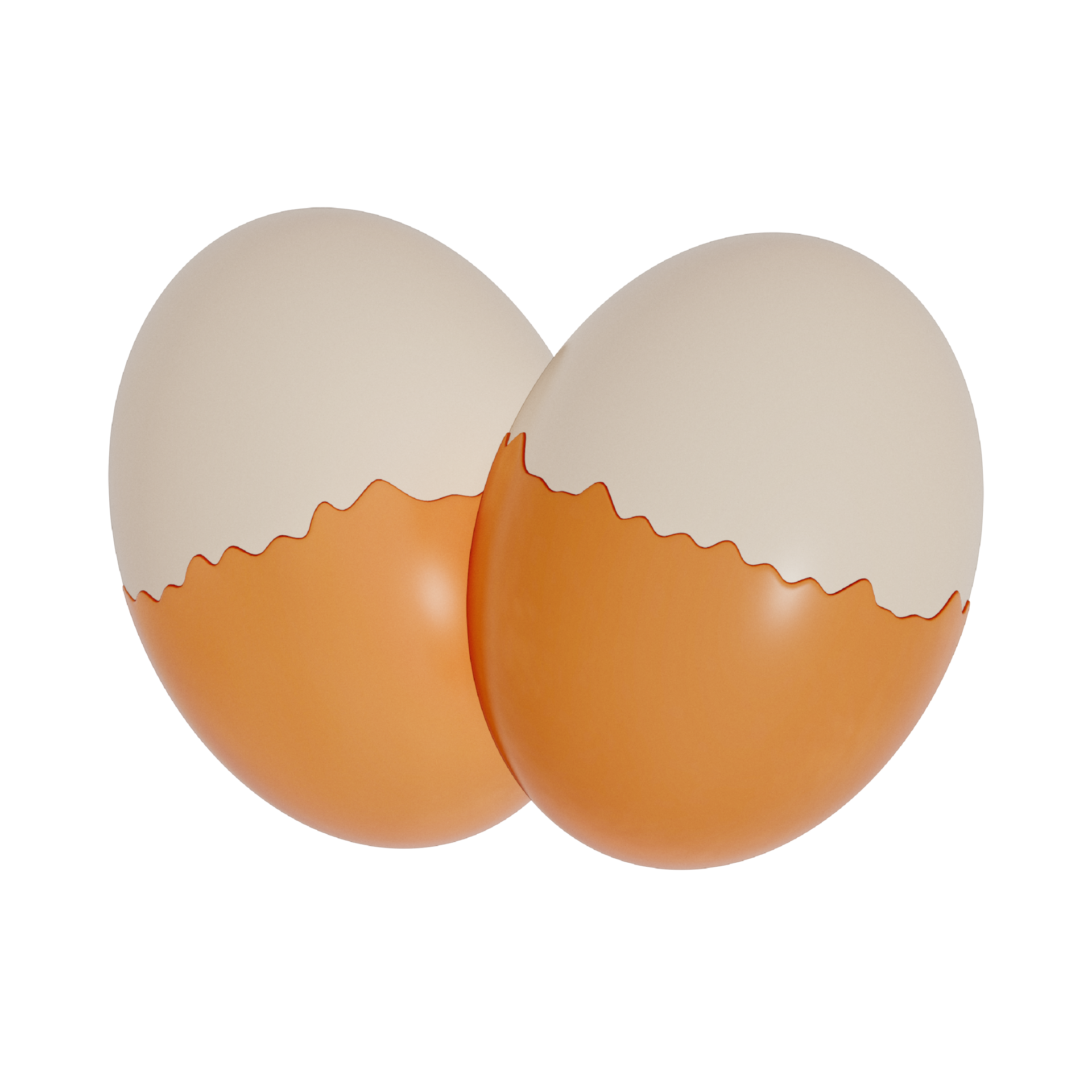 Boiled eggs for breakfast 3d isolated illustration on a transparent