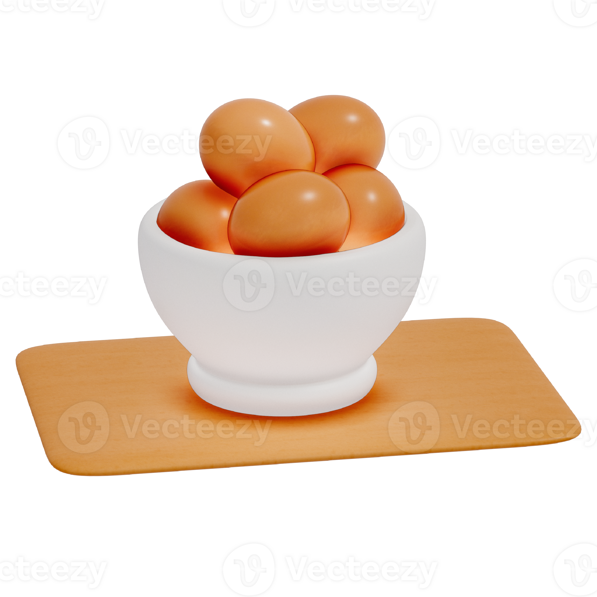 Eggs for breakfast 3d isolated illustration on a transparent background