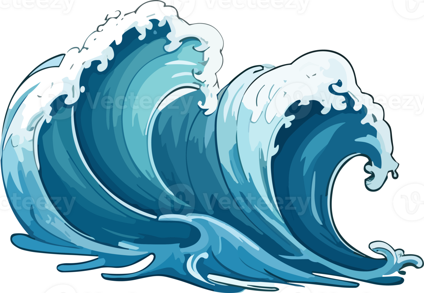 Crashing Water Waves Illustration png