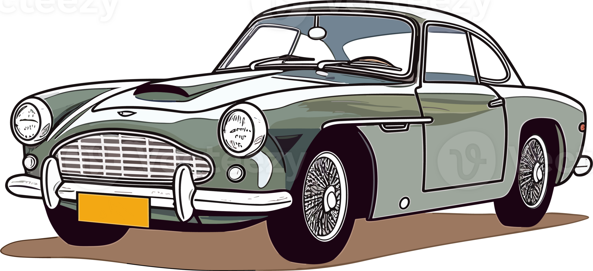 Vintage Classic Car Illustration AI Generative png