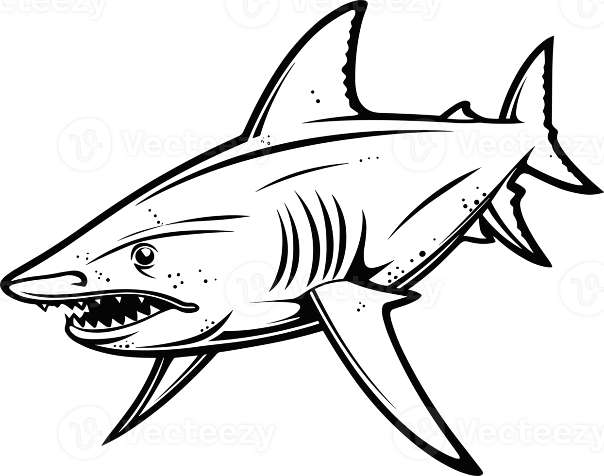Tubarão esboço ilustração ai generativo png