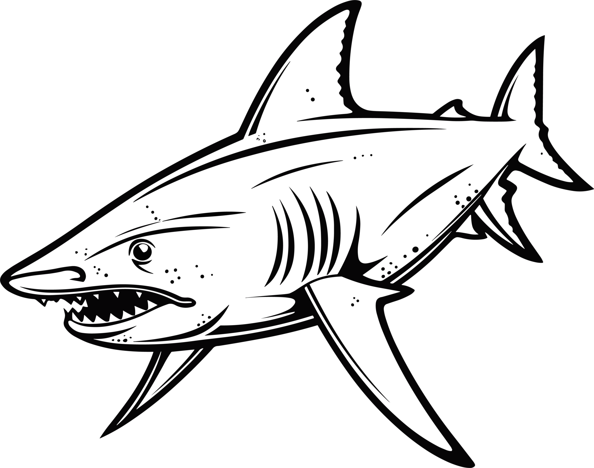 Shark outline Illustration AI Generative 31425386 PNG