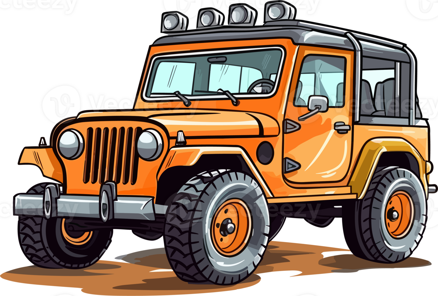 Offroad car illustration AI Generative png