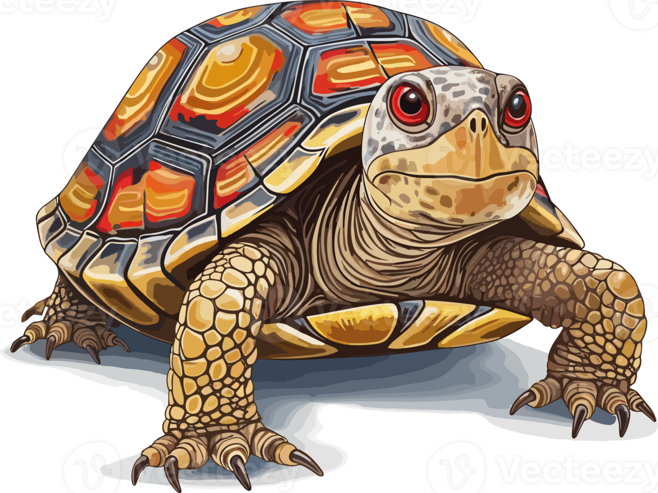 Eastern Box Turtle Illustration AI Generative png